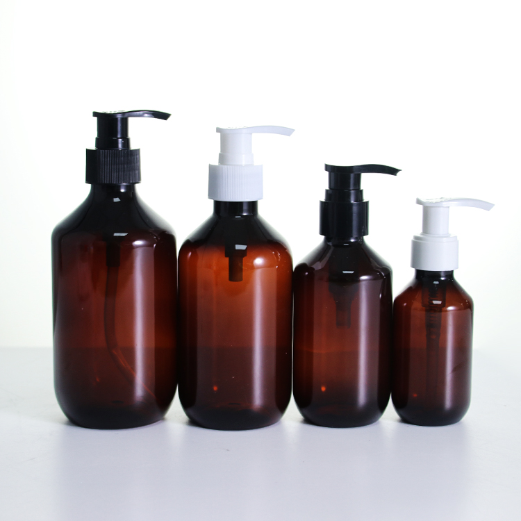 Schwarze Massage-Plastiklotionsflasche für Shampoo