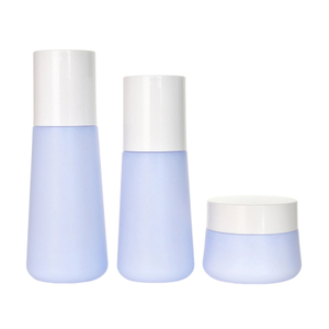 Blaue PETG-Plastiklotionsflasche für unterwegs