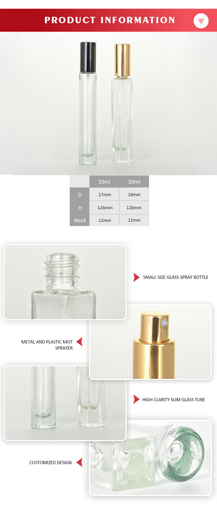 10-ml-Parfümflaschen aus Glas